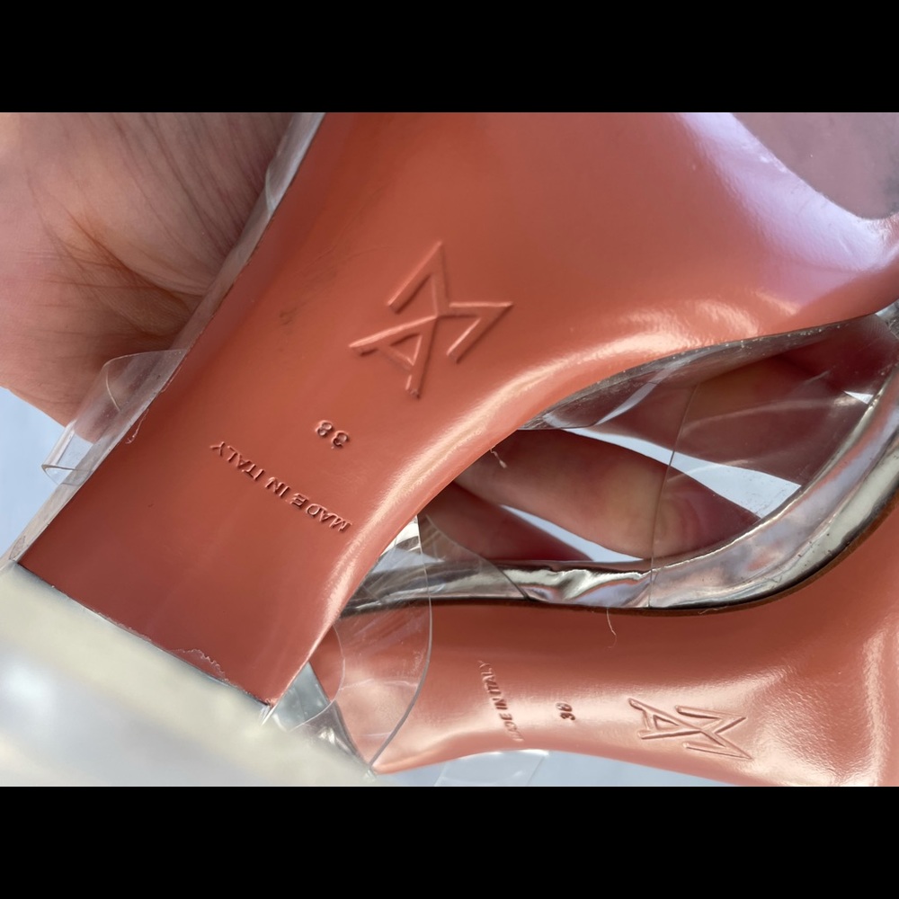 ❌SOLD❌Amina Muaddi Clear Begum Glass Pvc Crystal Transparent Slingback Sandal - Picture 15 of 16